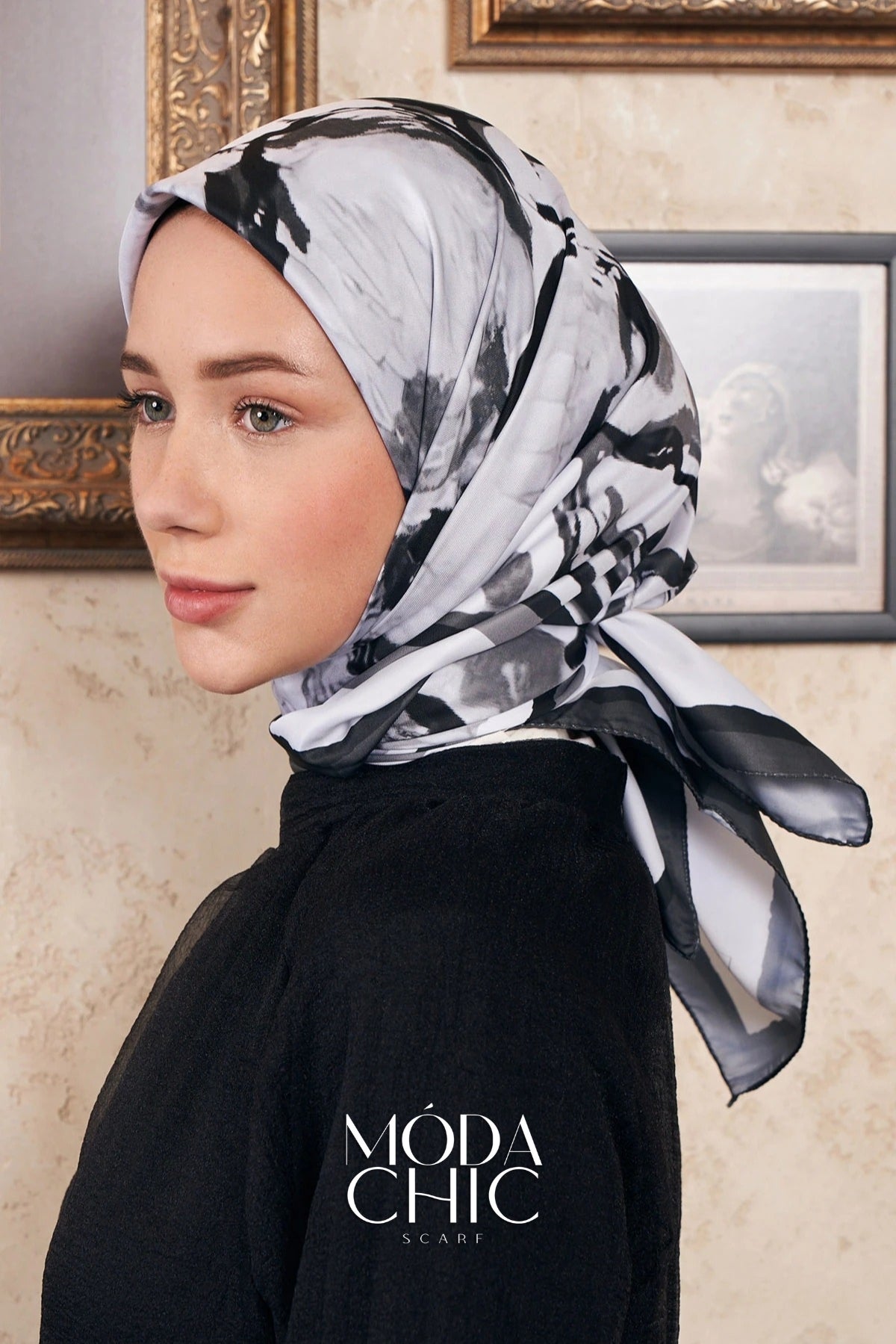 Foulard Pano Sergé - Noir Gris