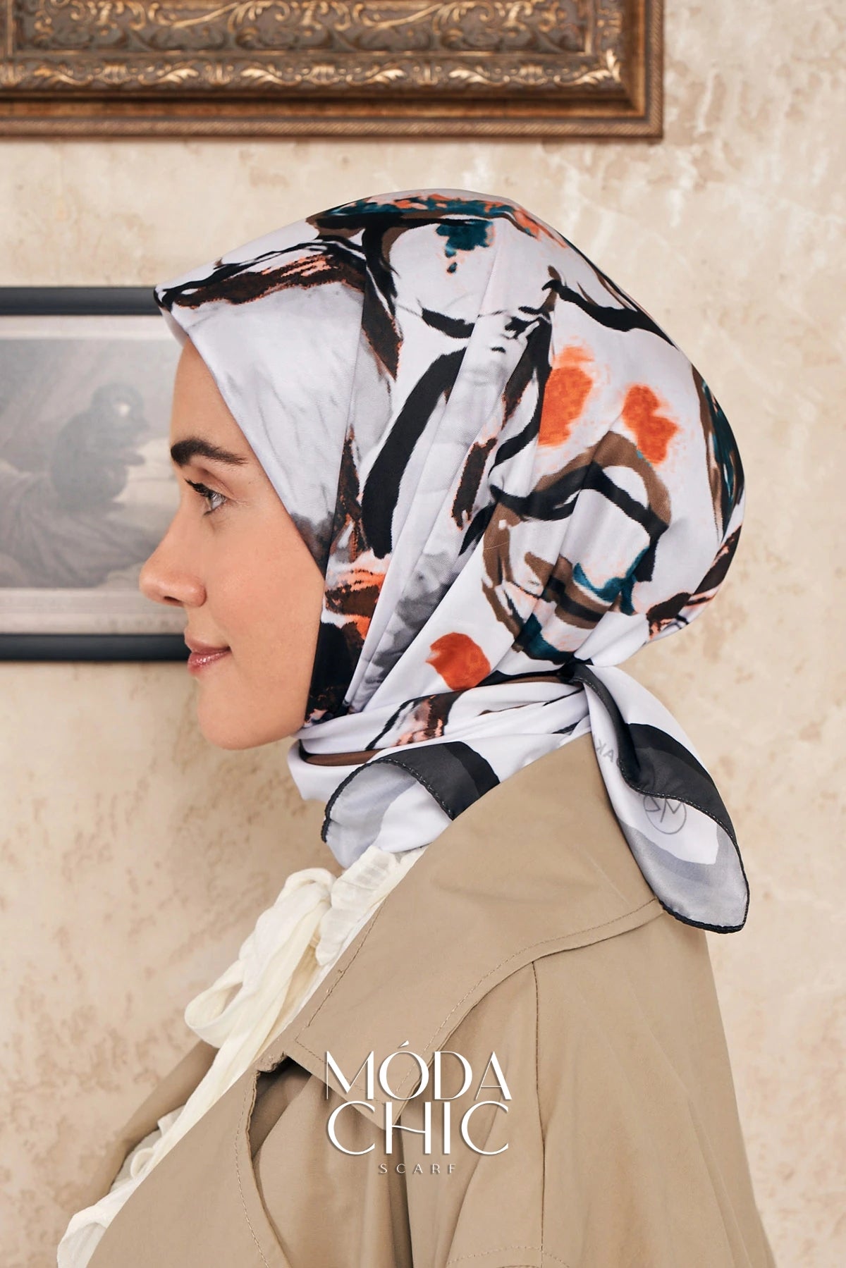 Foulard Pano Sergé - Noir Marron