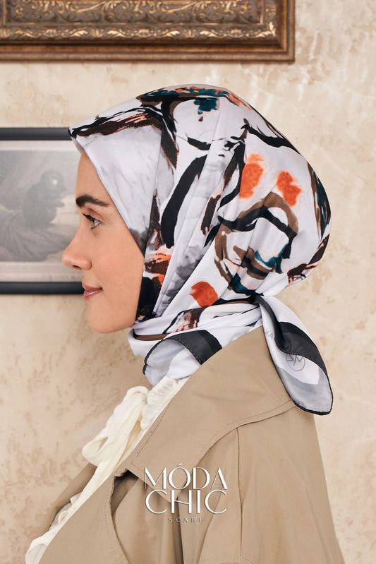 Foulard Pano Sergé - Noir Marron