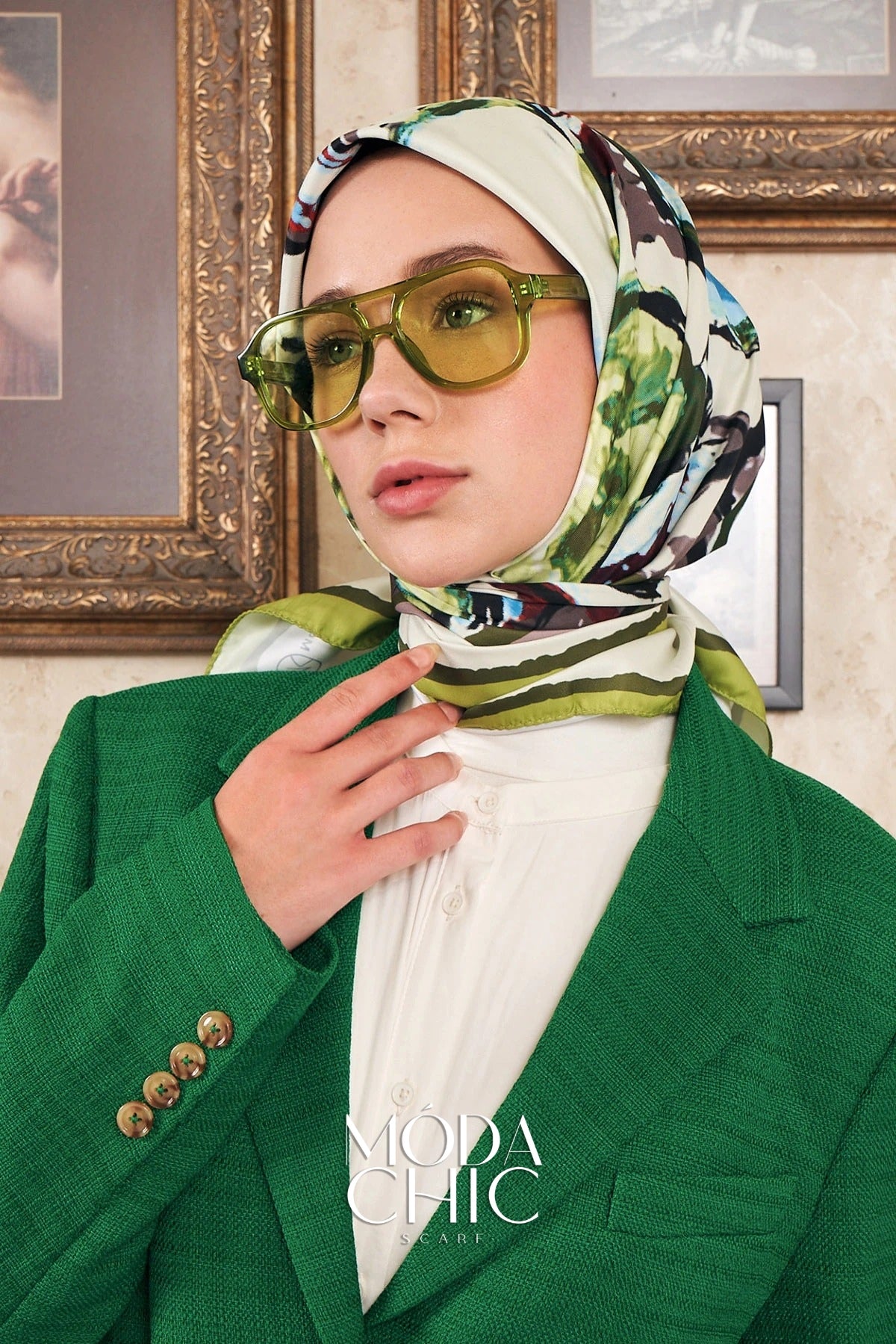Foulard Pano Sergé - Vert
