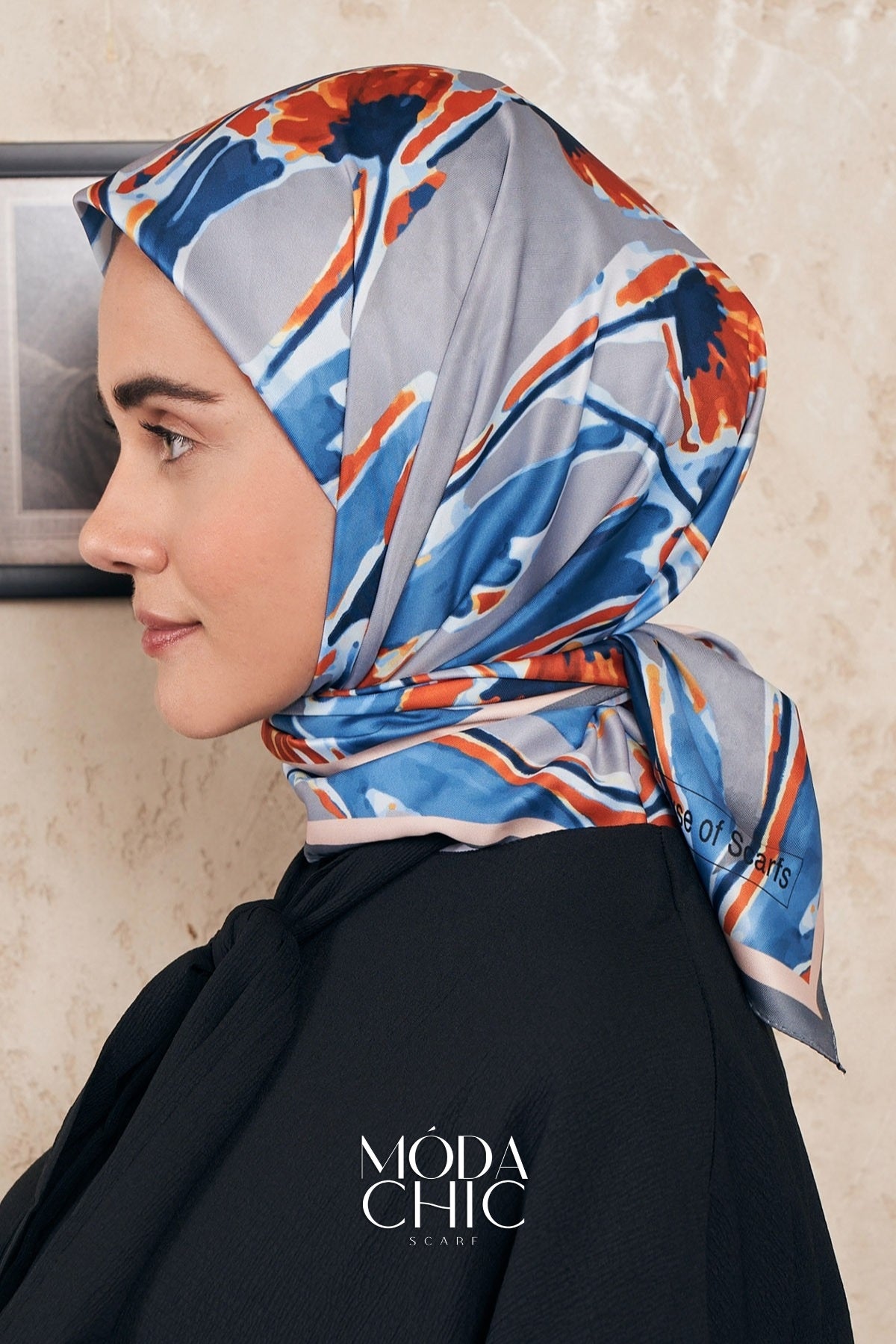 Foulard en sergé aquarelle - Gris