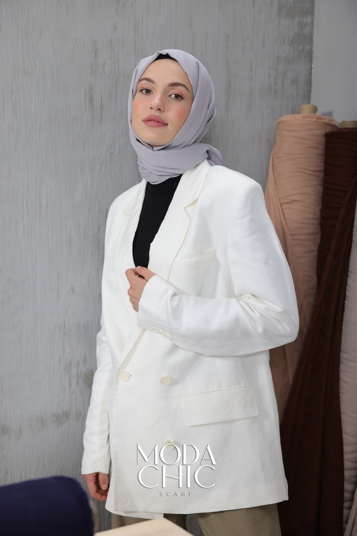 Châle Crinkle - Argent