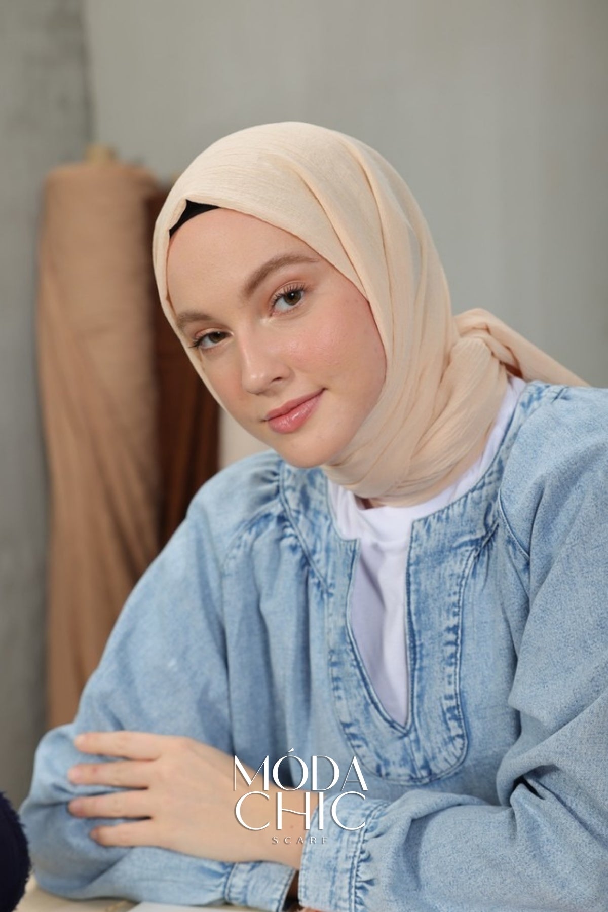 Châle Crinkle - Ivoire