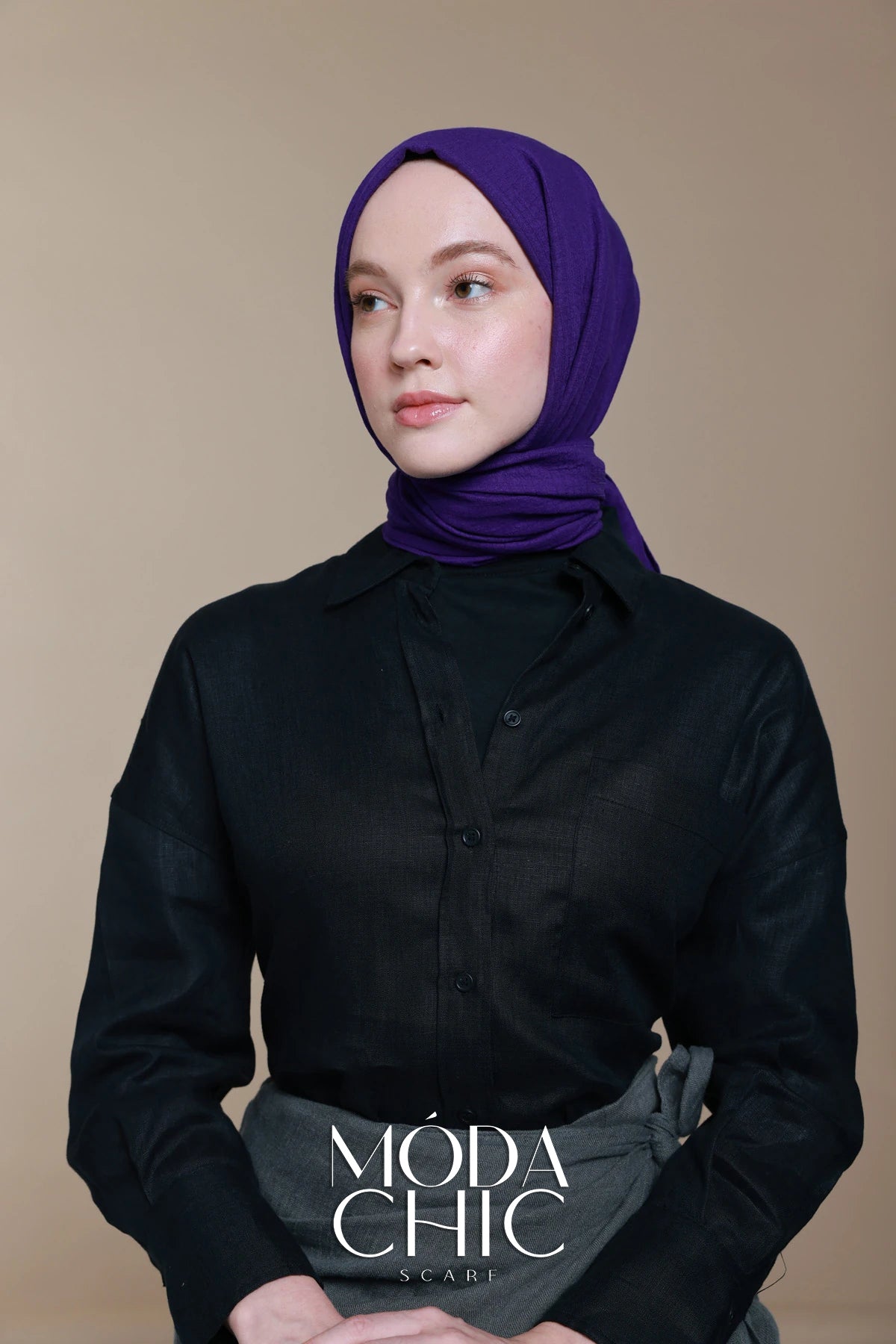 Carré Cotton - Violet Foncé