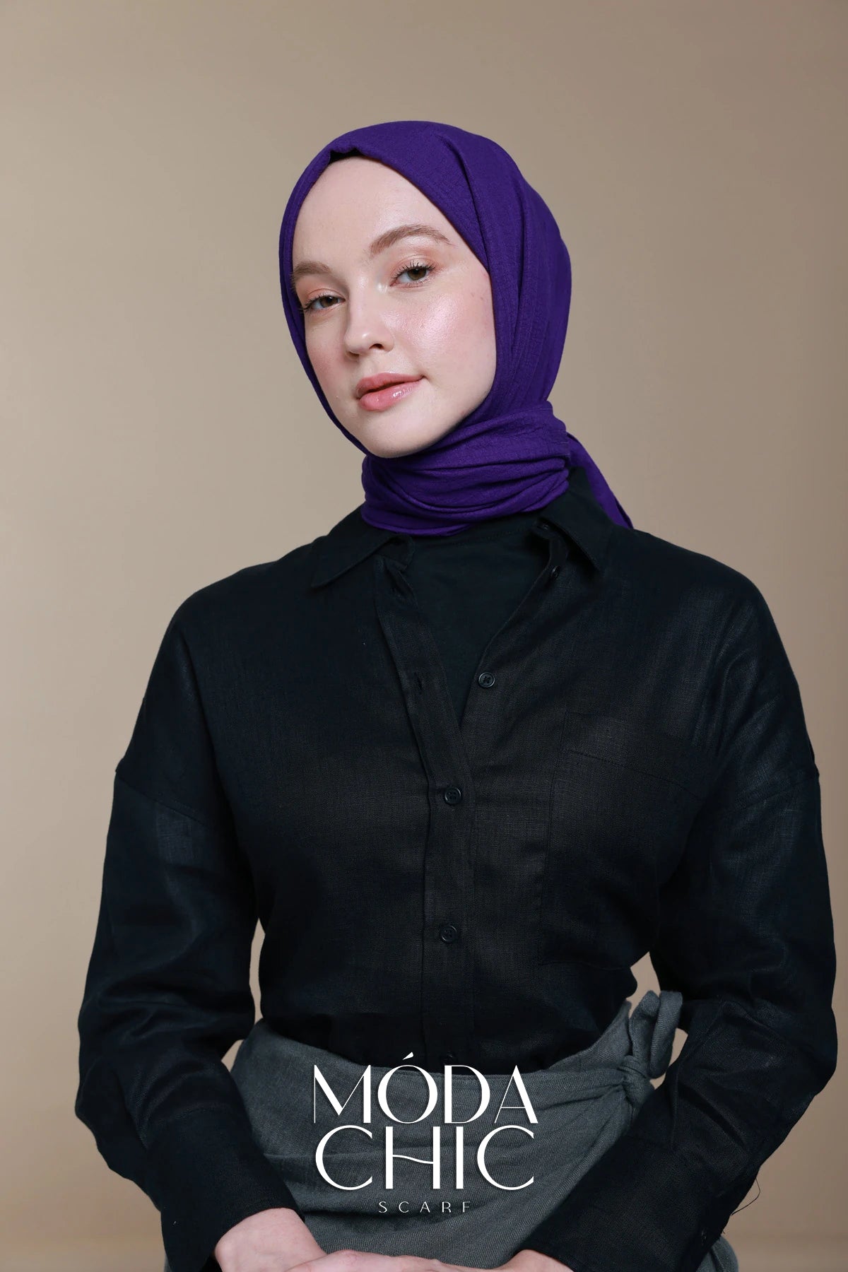 Carré Cotton - Violet Foncé