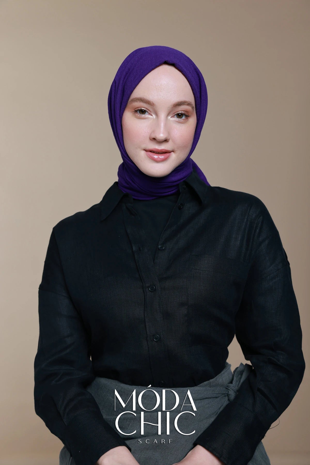 Carré Cotton - Violet Foncé