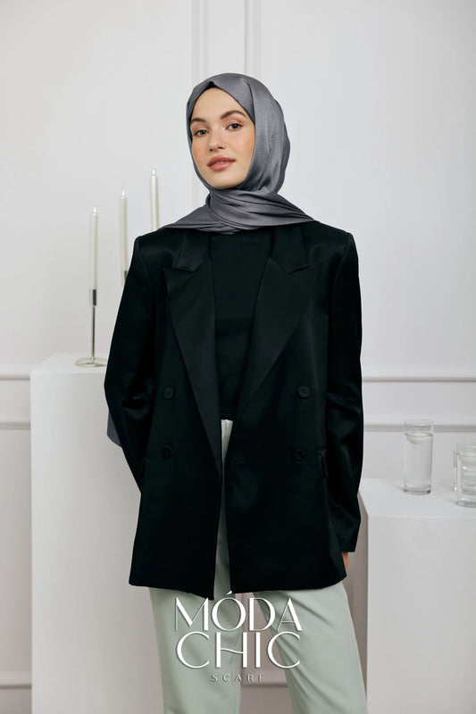 Satin Dévore - Anthracite