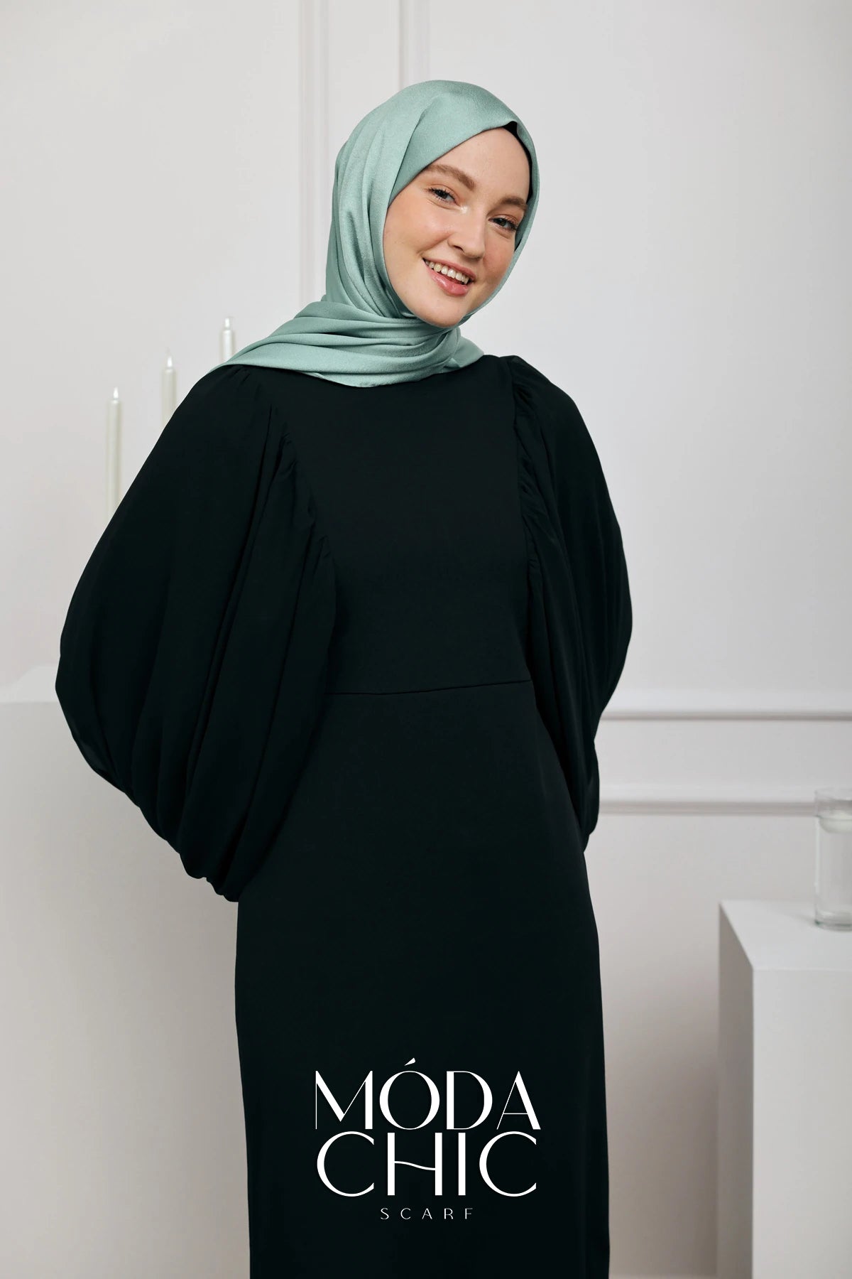 Satin Dévore - Vert Aqua