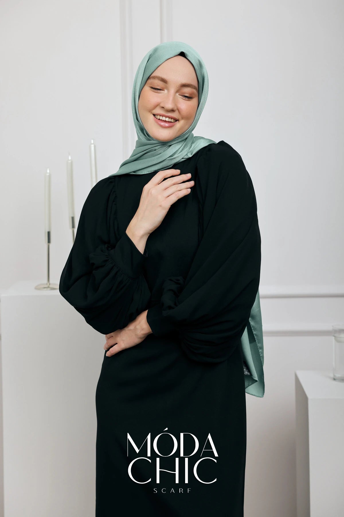 Satin Dévore - Vert Aqua