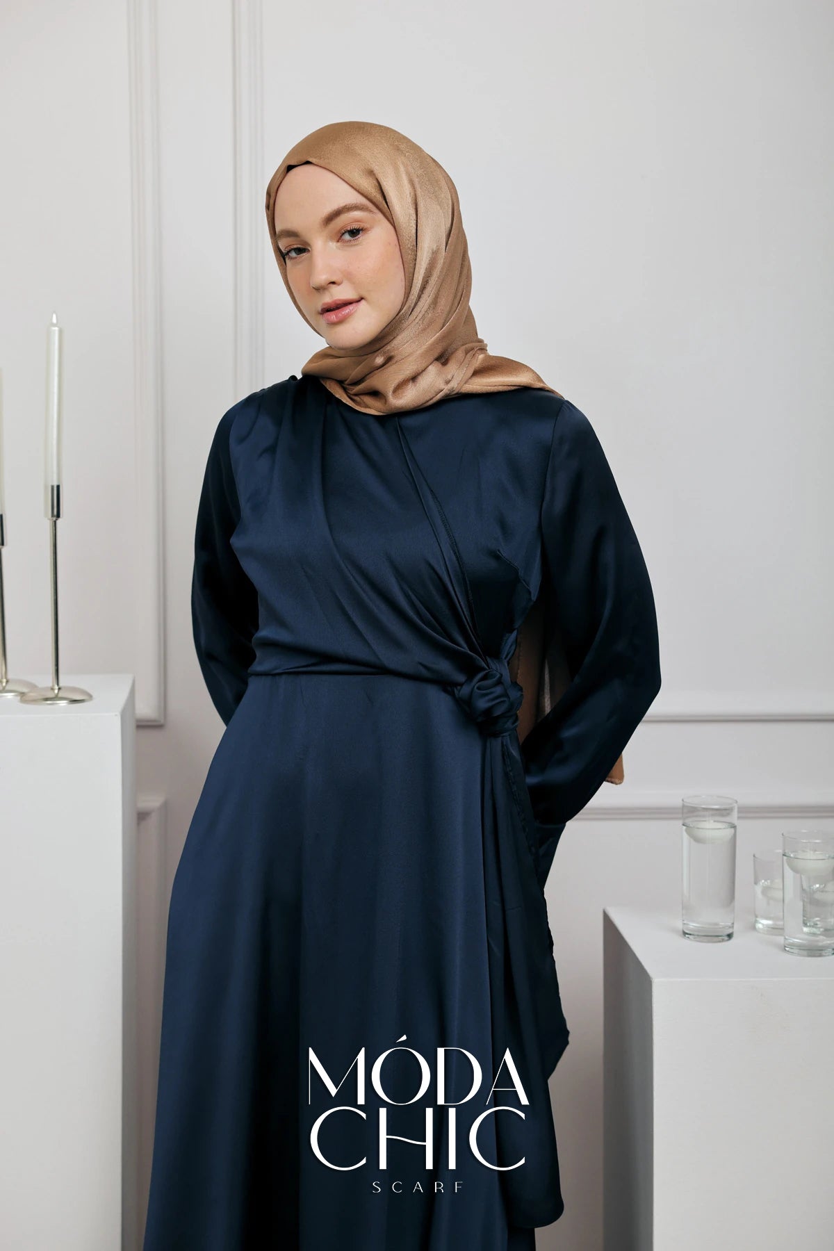 Satin Dévore - Vison Foncé