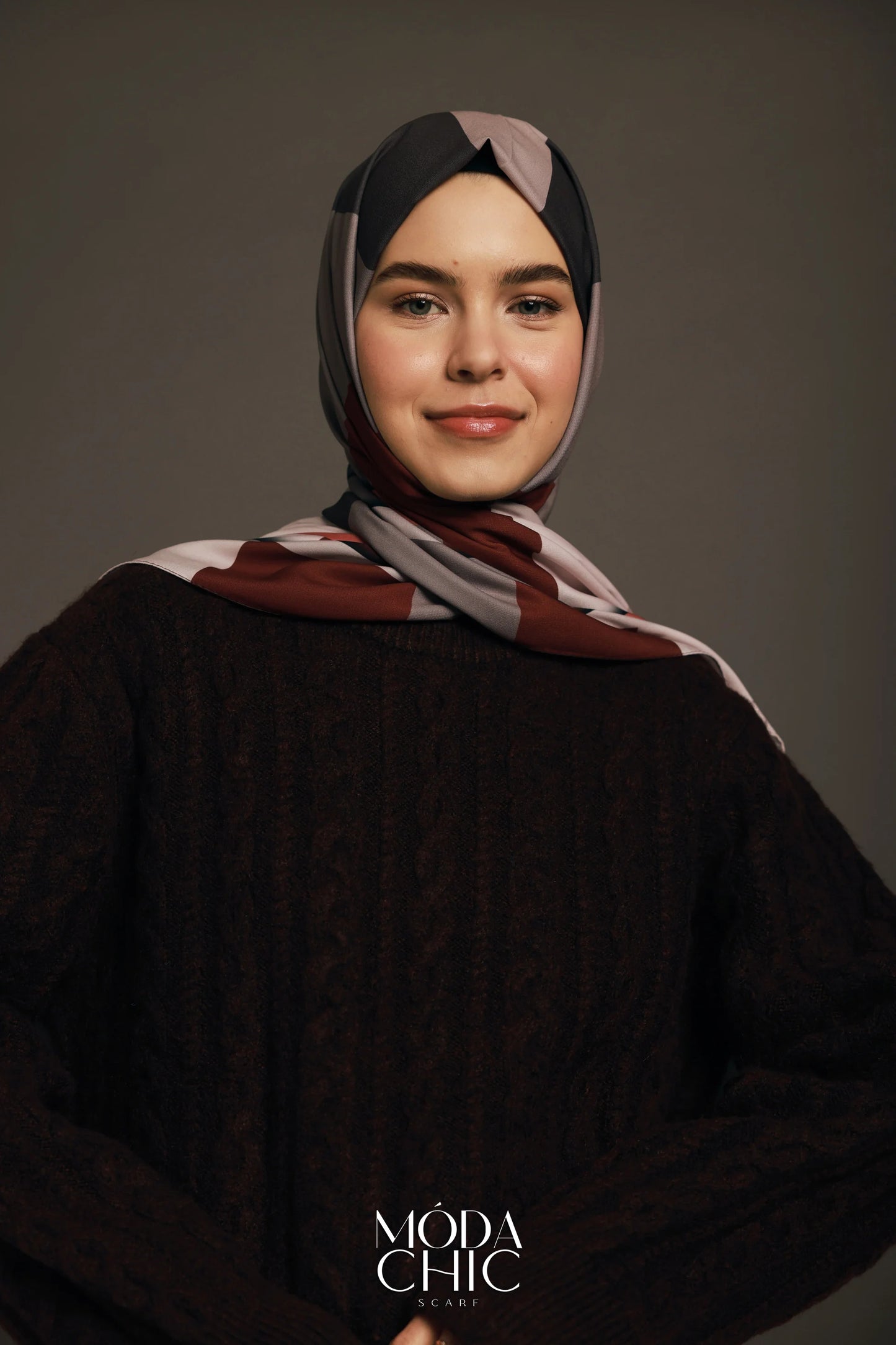 Motif Diez - Brun , Rose Amer