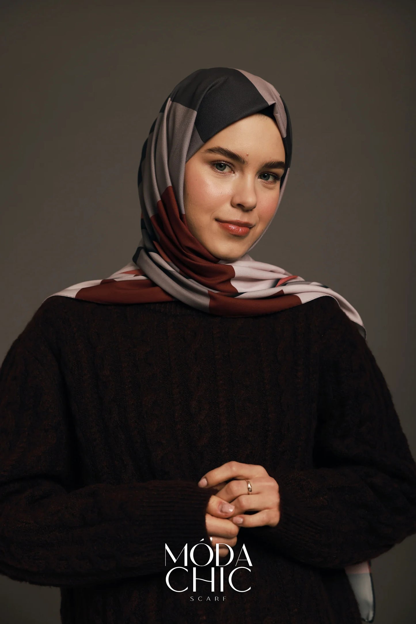 Motif Diez - Brun , Rose Amer