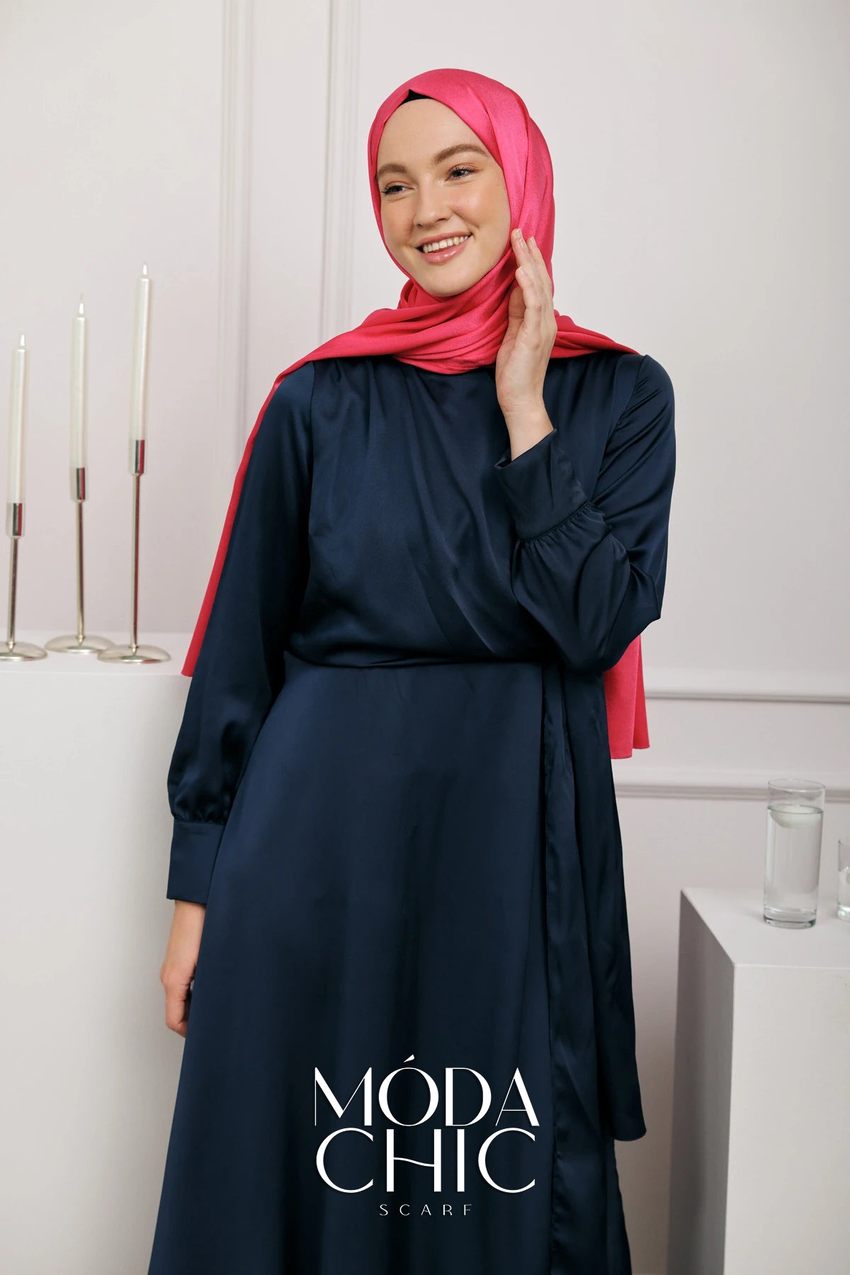 Satin Dévore - Fuschia