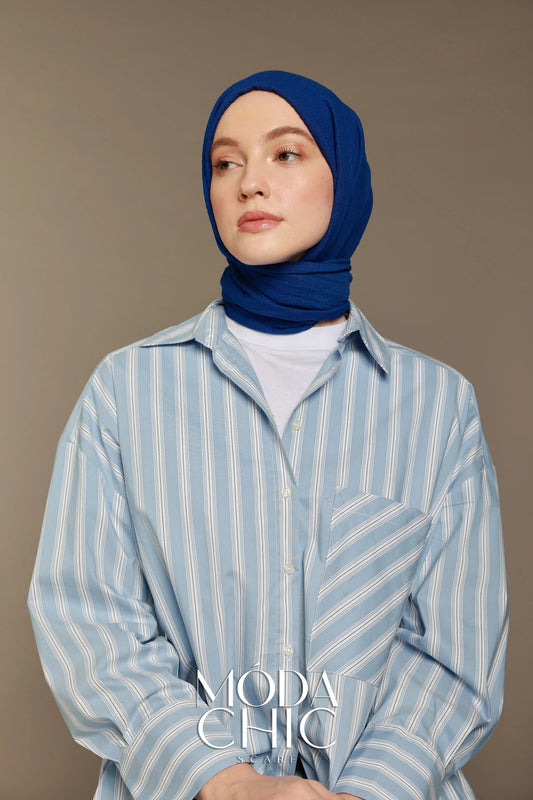 Carré Cotton - Bleu Saks