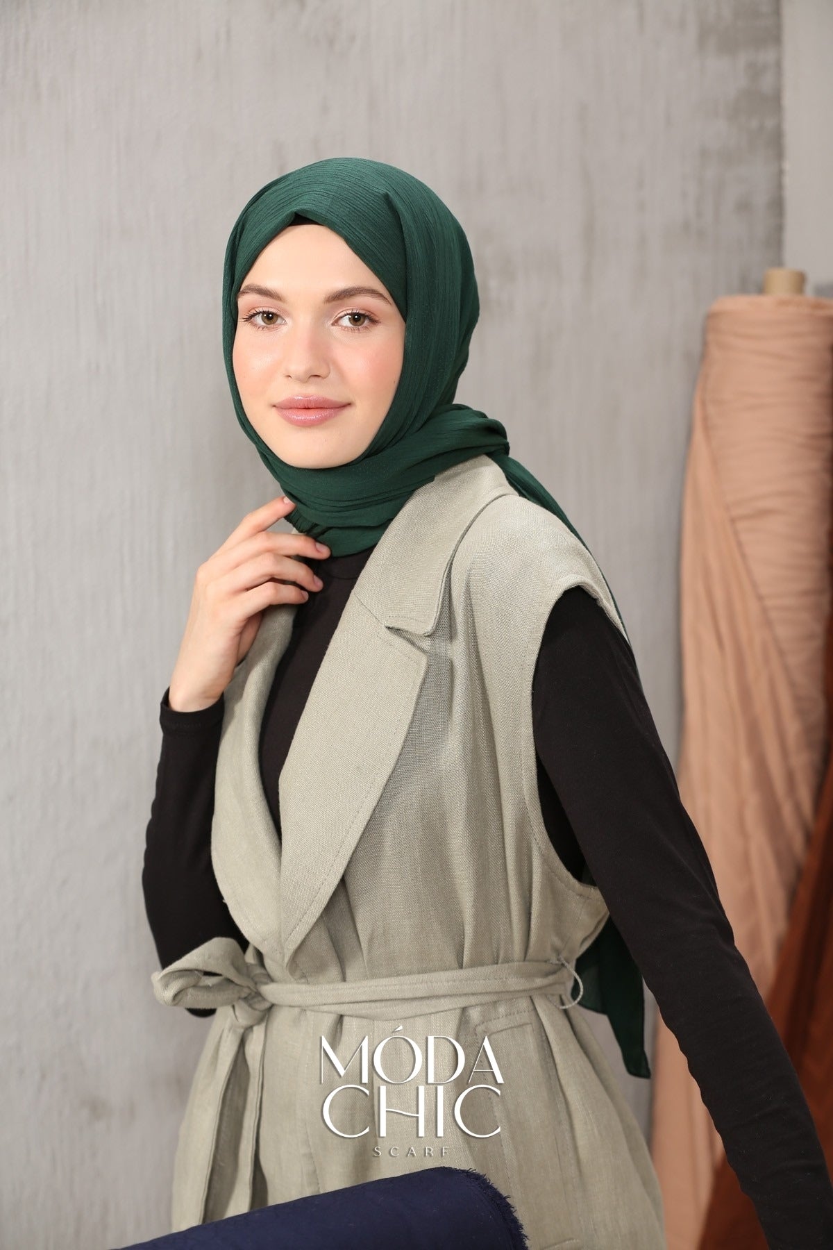 Châle Crinkle - Vert d'eau