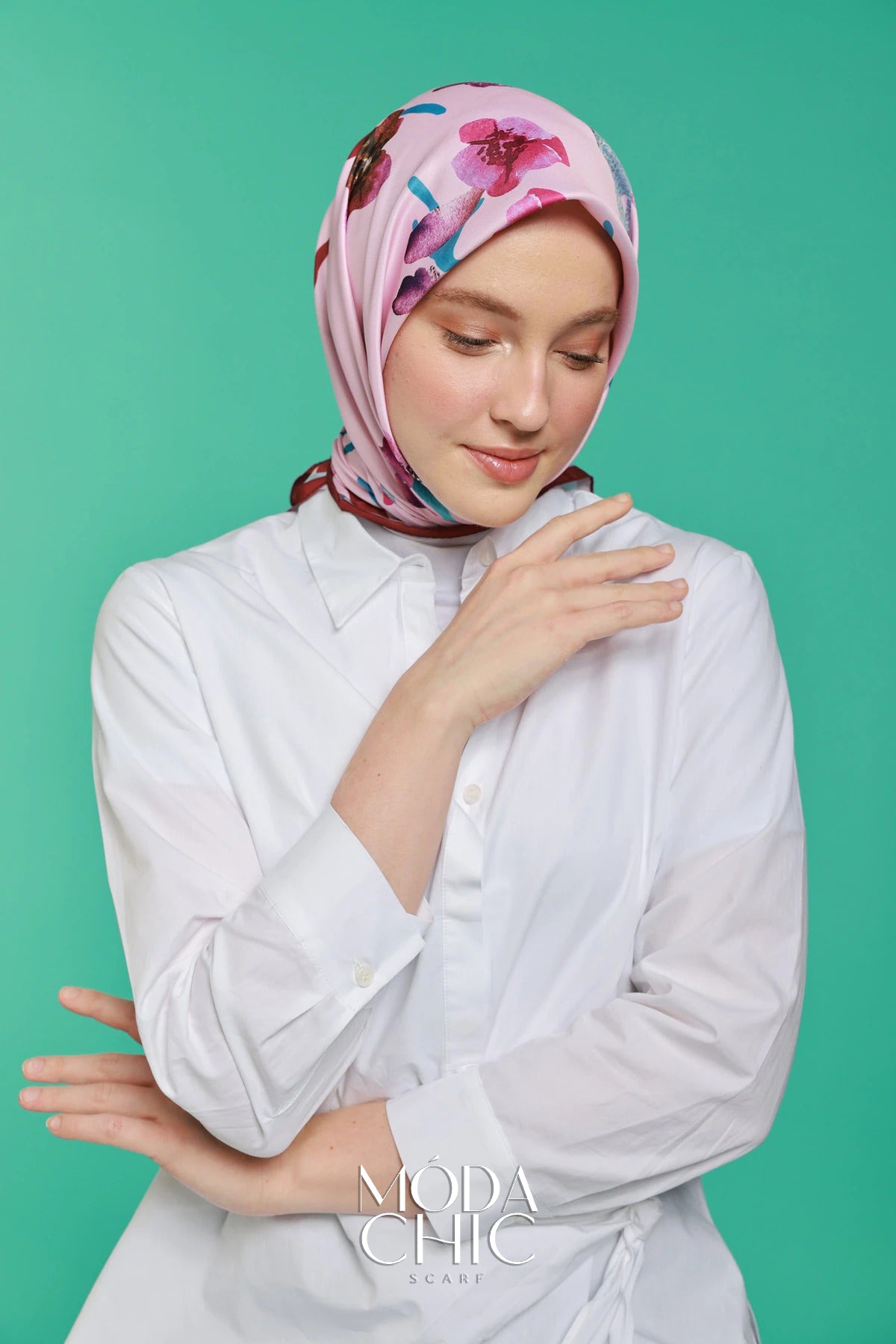 Foulard en sergé Linéaire - Rouge Claret