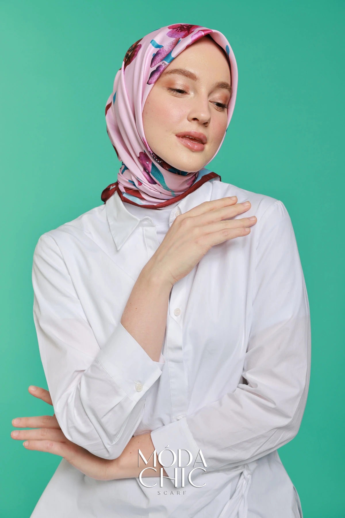 Foulard en sergé Linéaire - Rouge Claret