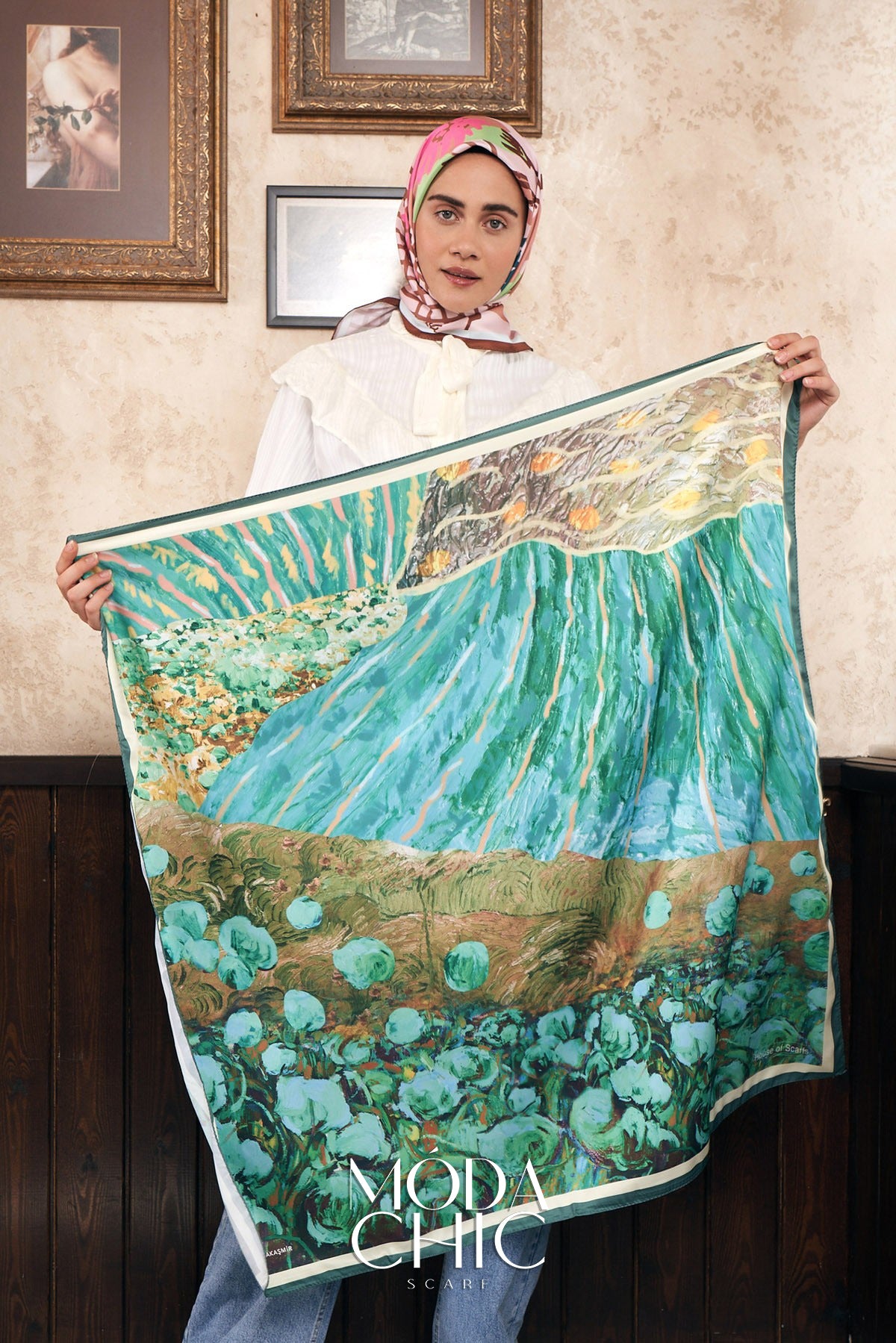 Foulard en sergé Field - Vert