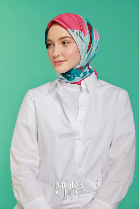 Foulard en sergé Lyla - Fuschia