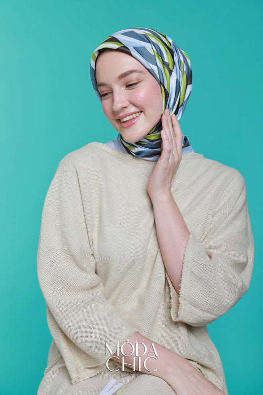 Foulard en sergé Macro-Onde - Gris