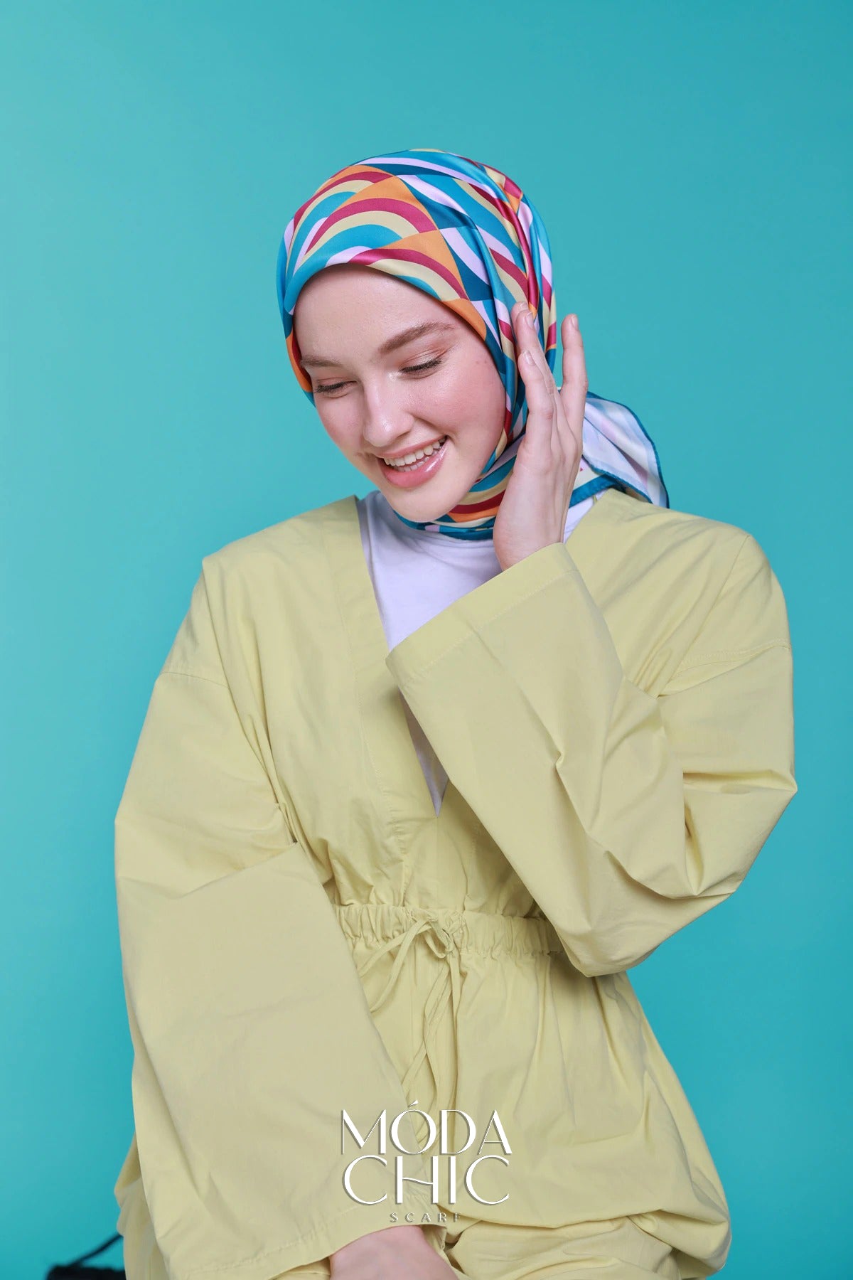 Foulard en sergé Macro-Onde - Huile