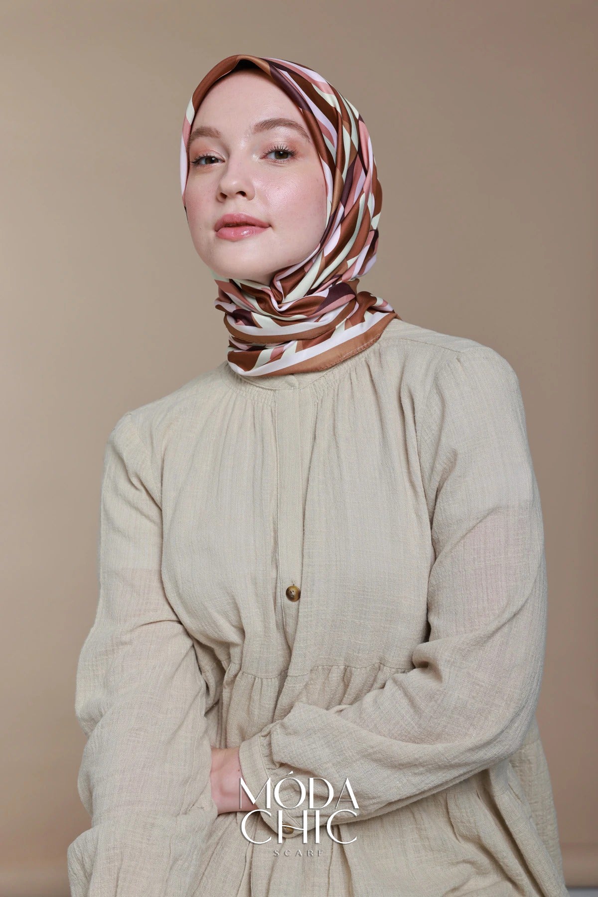 Foulard en sergé Macro-Onde - Caramel