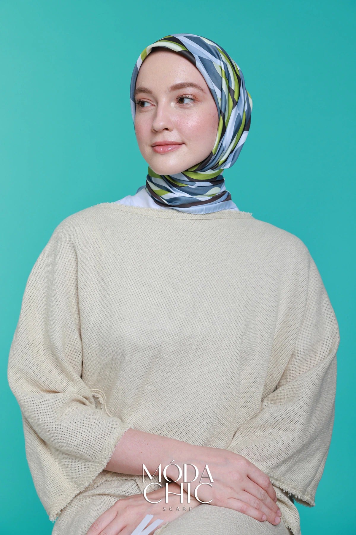 Foulard en sergé Macro-Onde - Gris