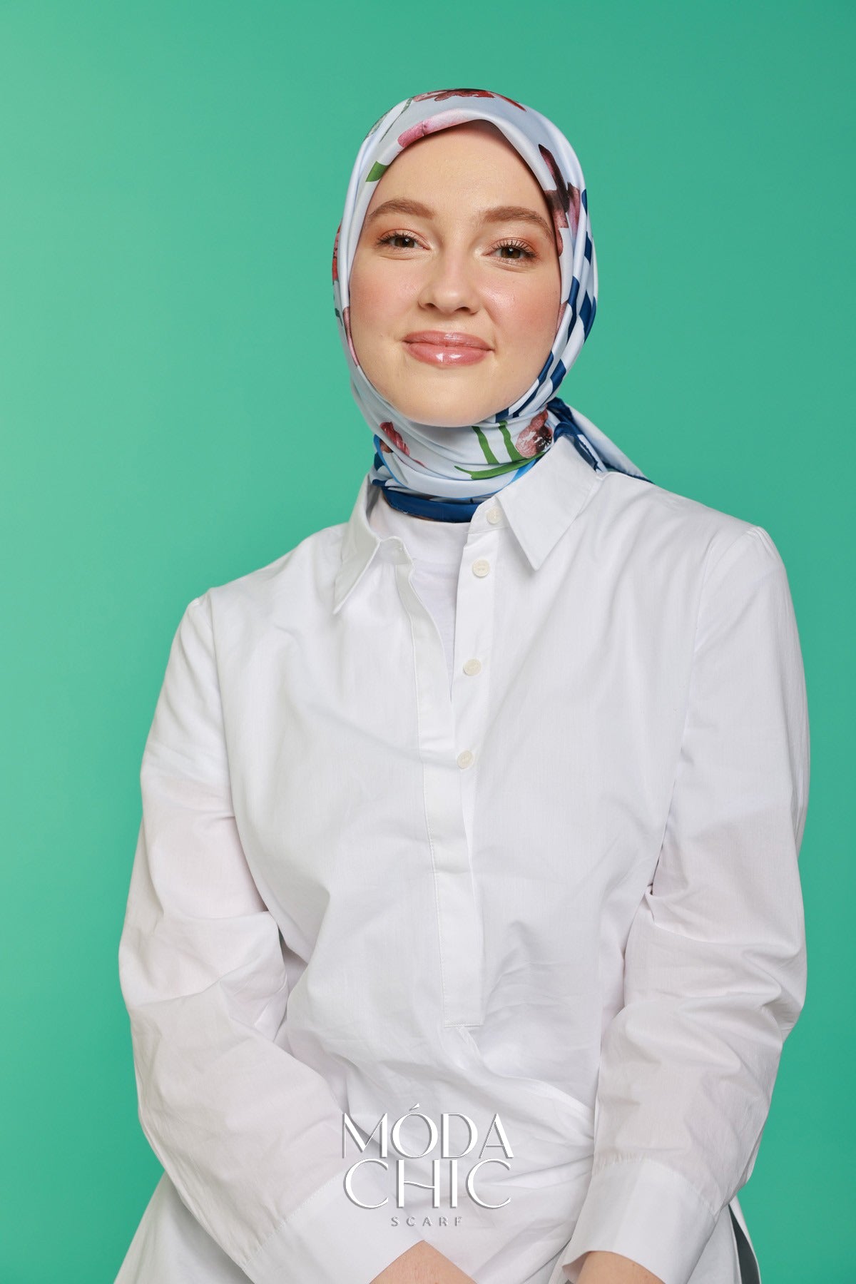 Foulard en sergé Linéaire - Bleu Marine