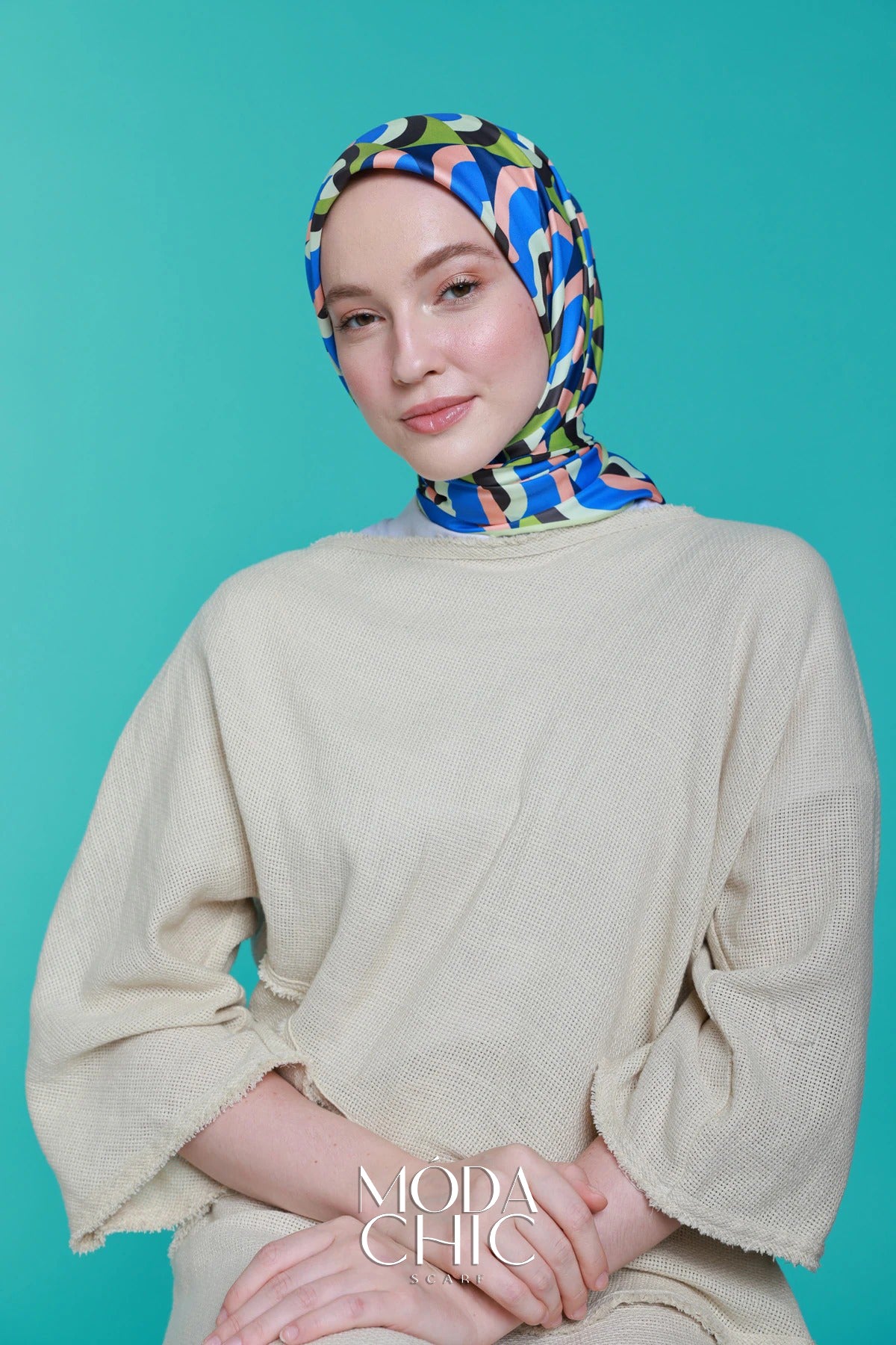 Foulard en sergé Macro-Onde - Bleu Marine