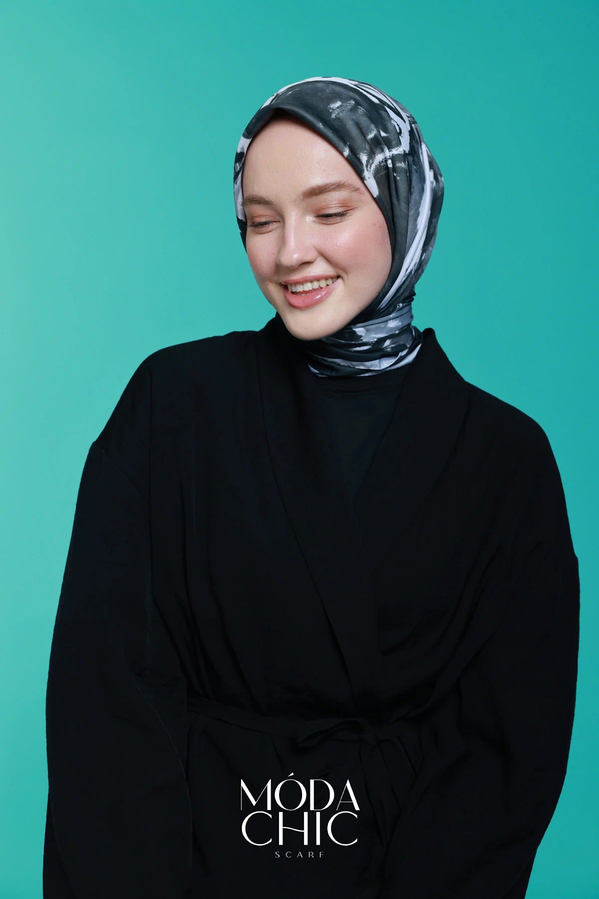 Foulard en sergé Mini coeur - Gris