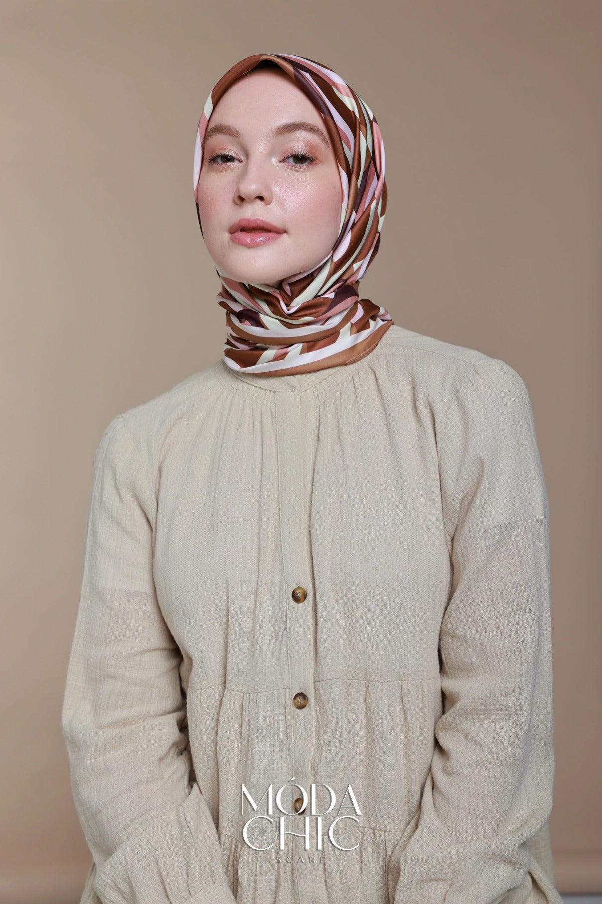 Foulard en sergé Macro-Onde - Caramel