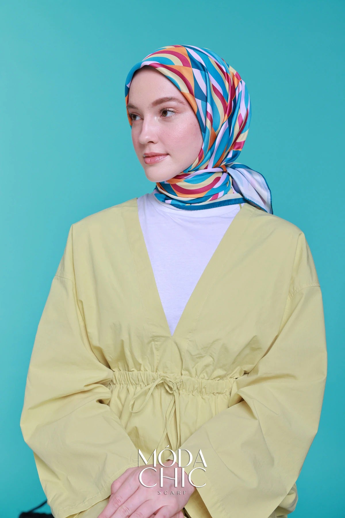 Foulard en sergé Macro-Onde - Huile