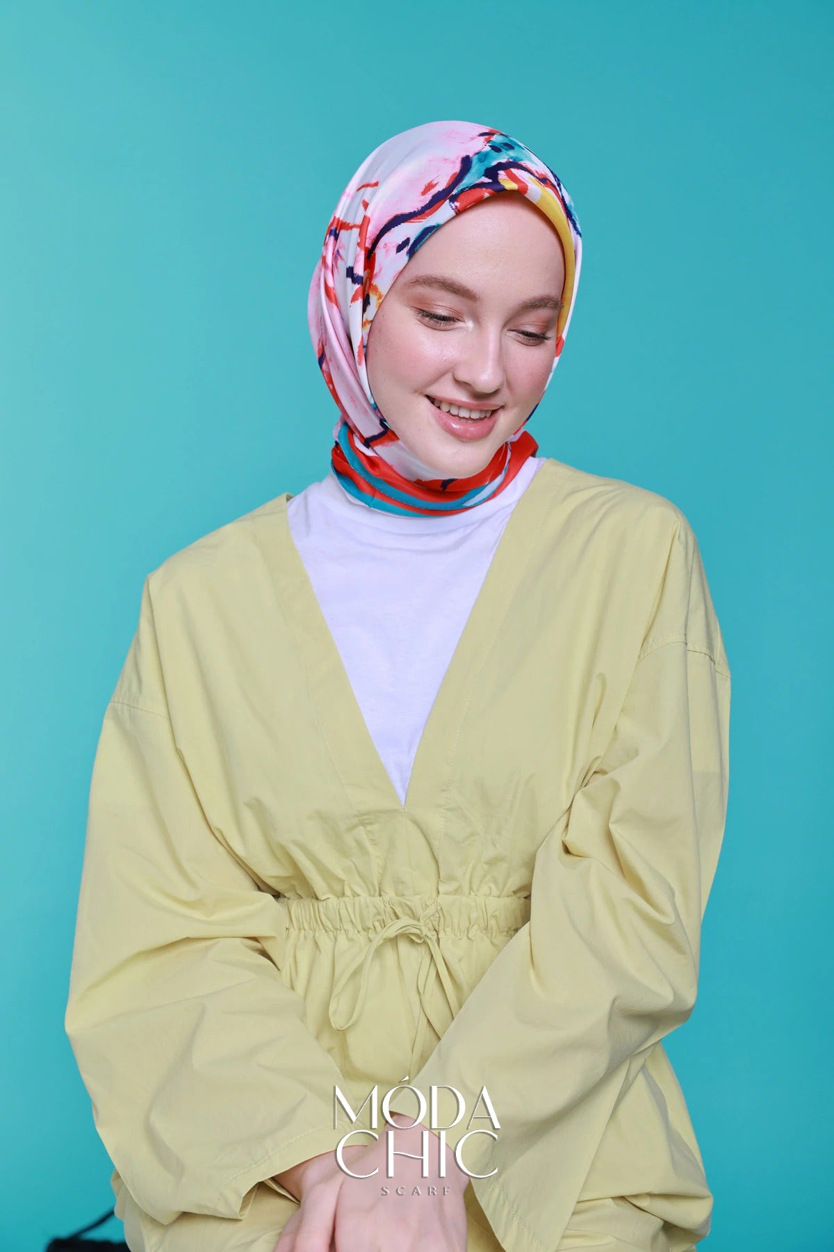 Foulard en sergé Mini coeur - Huile