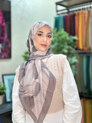FOULARD MOTIF MARBRE ABSTRAIT