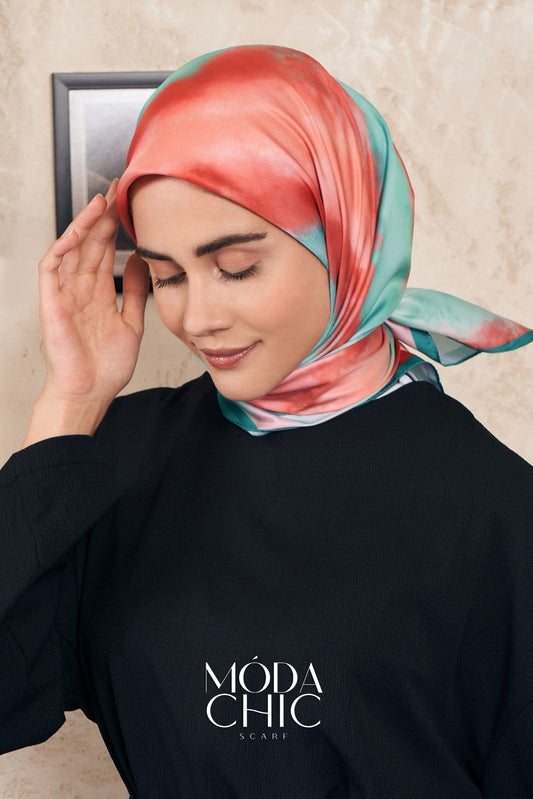 Foulard en sergé Batik - Vert