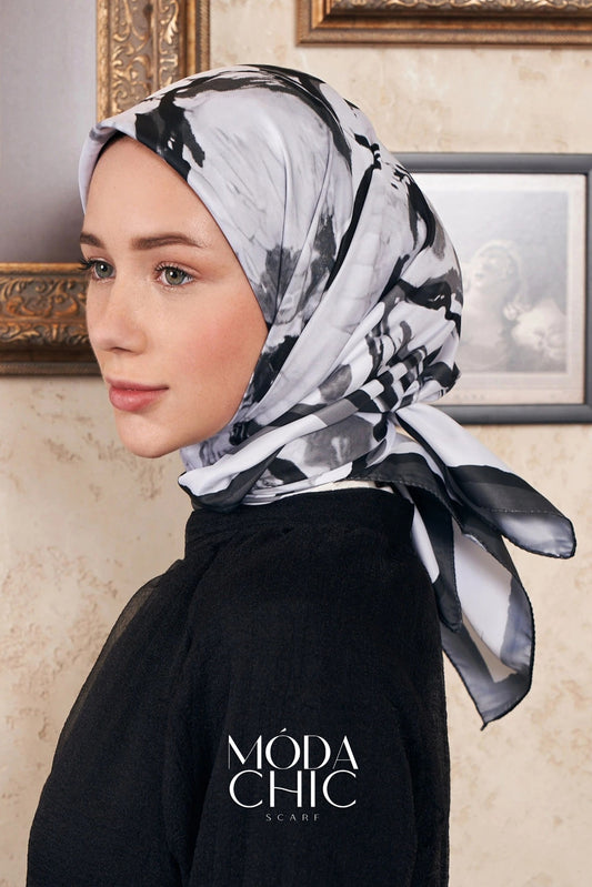 Foulard Pano Sergé - Noir Gris