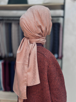 Châle Jacquard Motif Ligne MK - Marsala