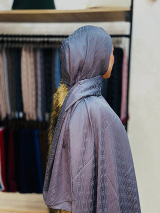 Châle Jacquard Motif Ligne MK - Plomb
