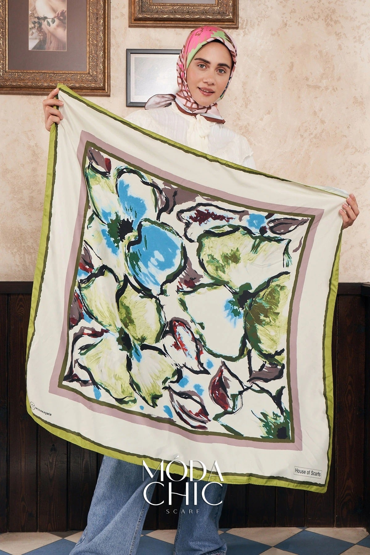Foulard Pano Sergé - Vert