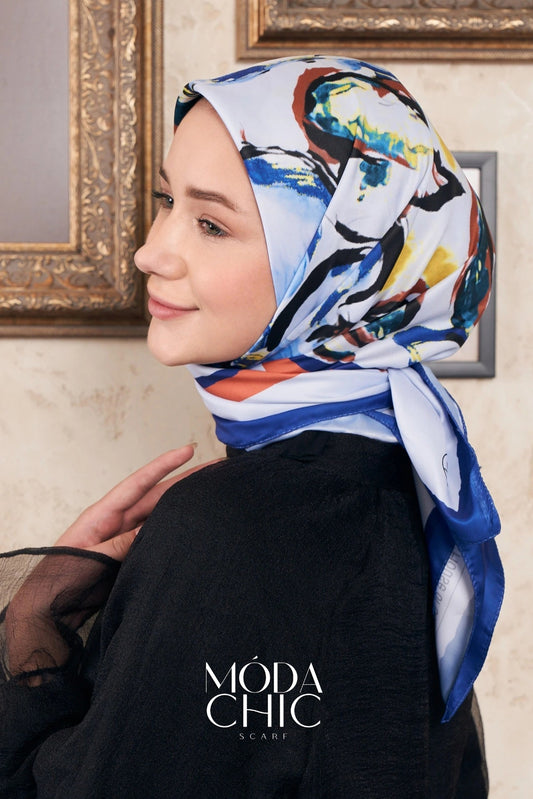 Foulard Pano Sergé - Bleu