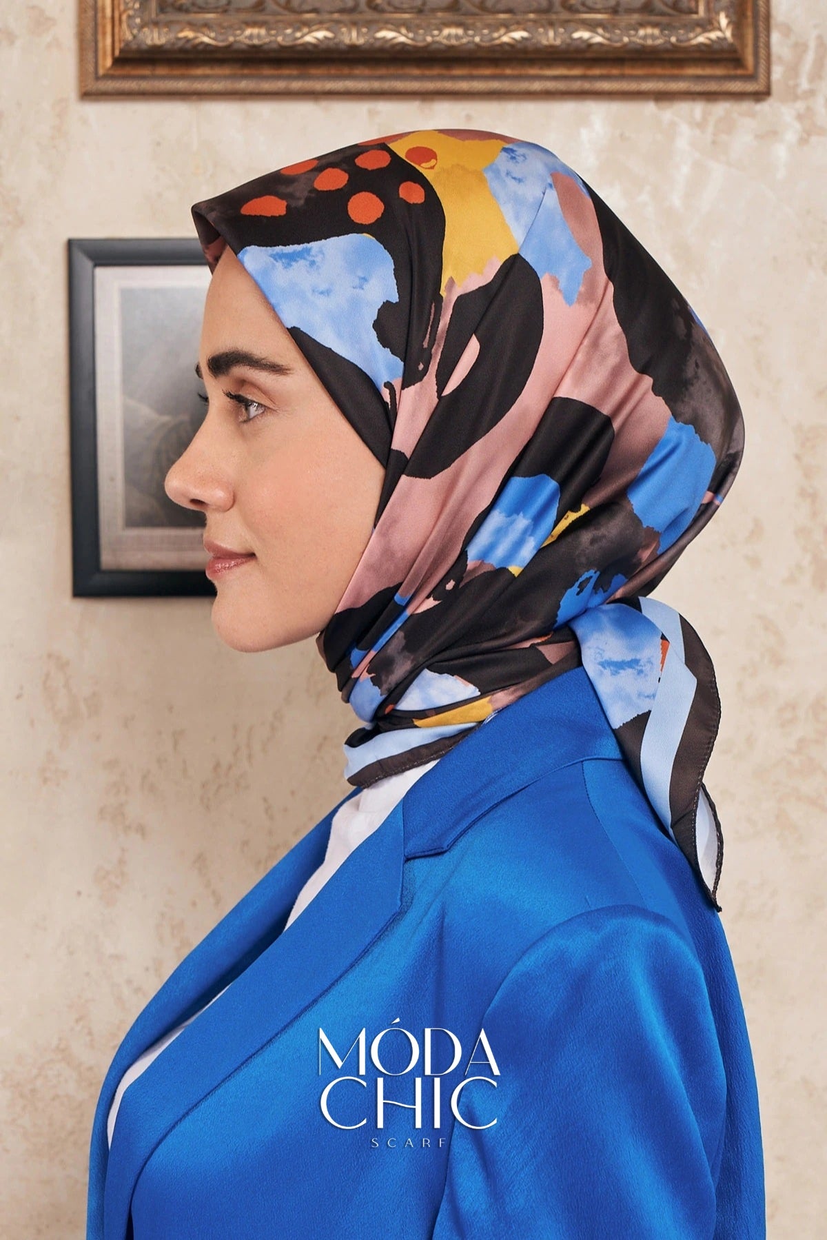 Foulard en sergé léopard - Anthracite