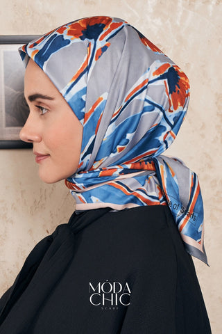 Foulard en sergé aquarelle - Gris