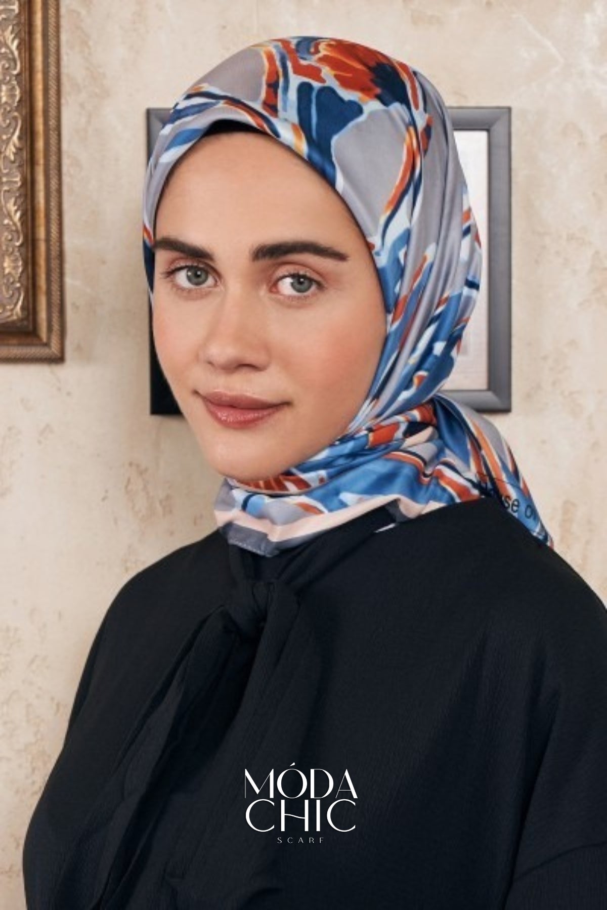 Foulard en sergé aquarelle - Gris