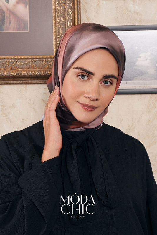 Foulard en sergé Batik - Marron