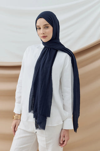 Châle Aya - Bleu Marine