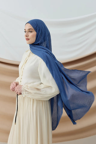 Châle Aya - Bleu Paon