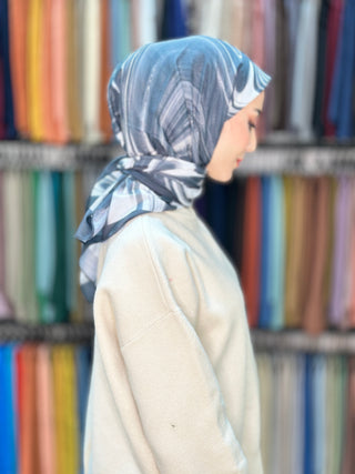 Foulard Motif Marbre Abstrait - Noir 1