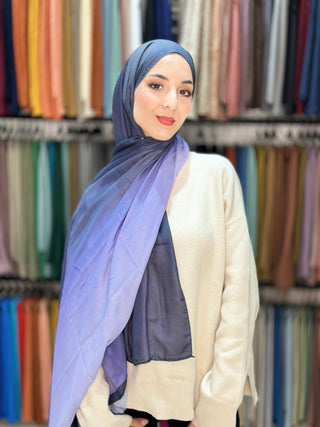 Châle Mirage - Violet et bleu nuit