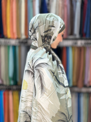 Châle Lina Palmier - Vert Henne