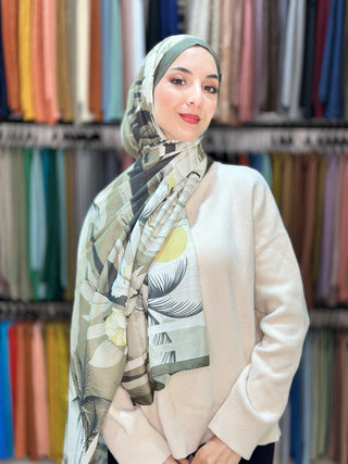 Châle Lina Palmier - Vert Henne